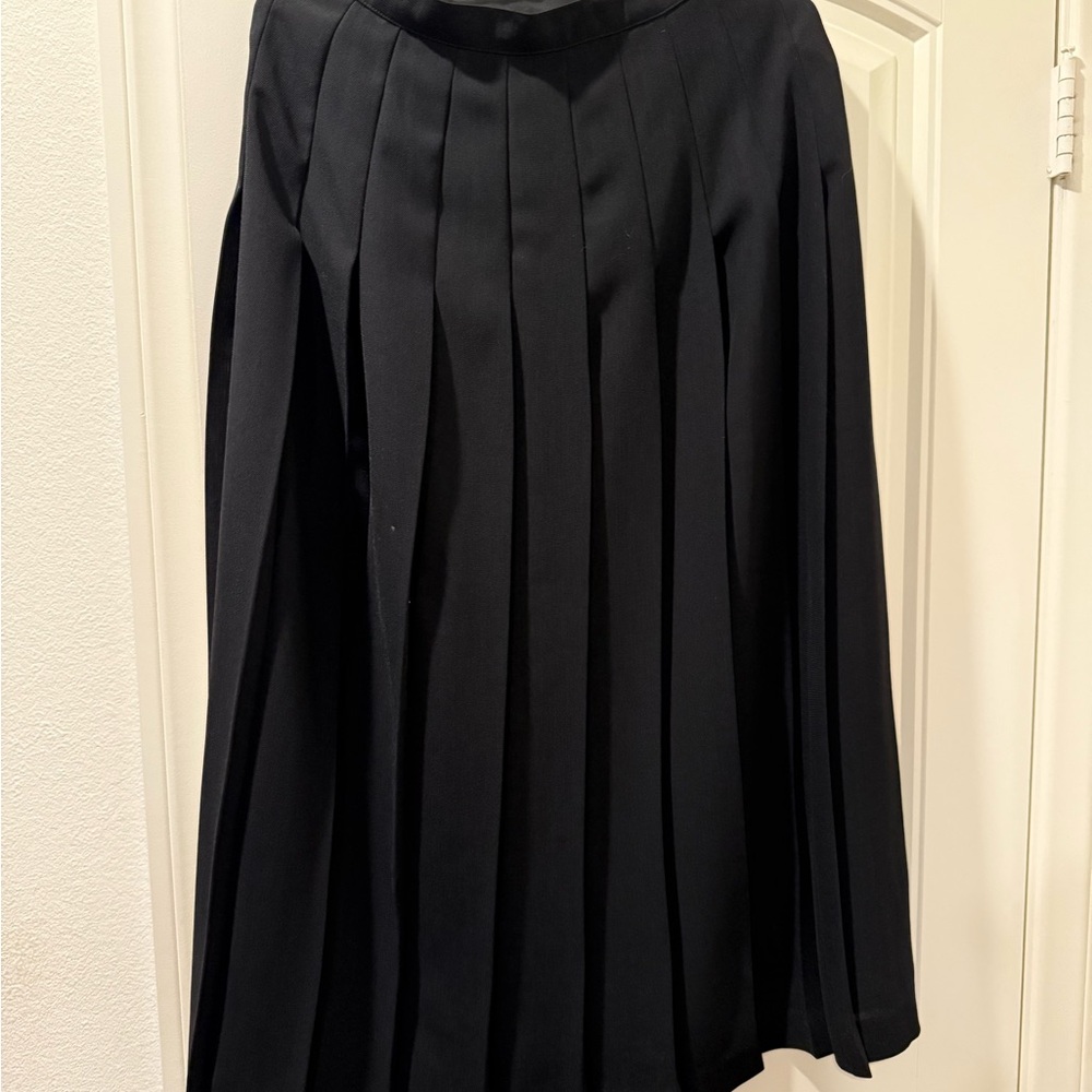 Worthington Black A-Line Knee-Length Pleated Skirt